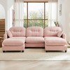 DOMETOUR Modular Sectional U Shaped Couch With Ottoman, Premium Chenille Fabric,With 2 Throw Pillows, High-Density Foam Tufted Cushion Backrest - 2 of 4