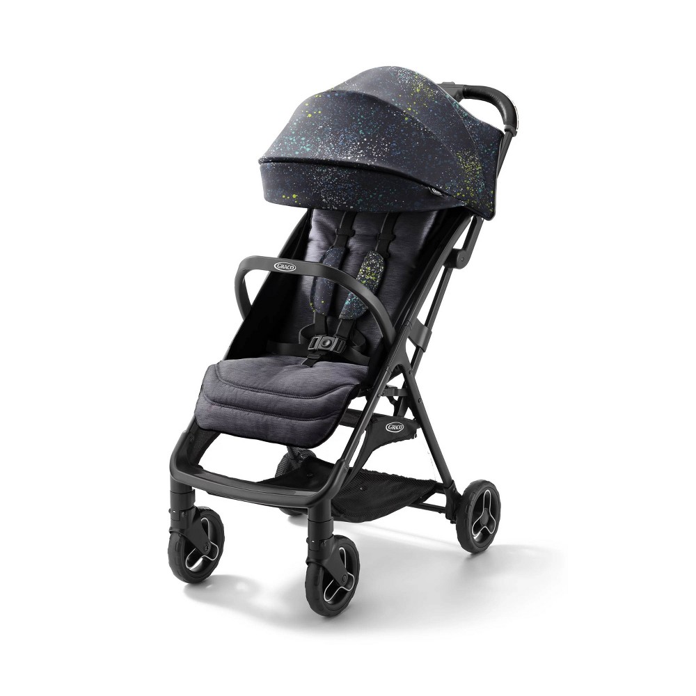Graco Ready2Jet Compact Stroller - Splatter Art: Snack Tray, 3-Point & 5-Point Harness, Folds for Easy Transport