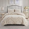 Sapphtopaz 3 Pcs Tufted Cotton Chenille Damask Comforter Set Cozy Bedding Set, Duvet Cover Set, Machine Washable - 4 of 4