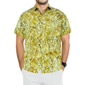 LA LEELA Men's Button Down Short Sleeves Casual Hawaiian Shirt Beach Aloha Party Summer Holidays Vacation Shirts For Mens - 1 of 4