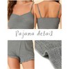cheibear Women's Sleepwear Knit Pajamas Spaghetti Strap Runch Front Cami Lounge Pajama Set - 4 of 4