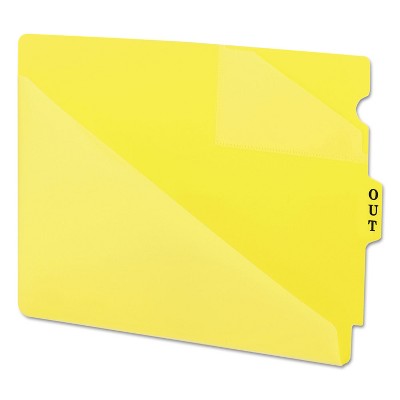Smead Out Guides w/Diagonal-Cut Pockets Poly Letter Yellow 50/Box 61966