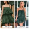 EXLURA Womens 2025 Summer Romper Dress Spaghetti Strap Pleated Fashion Short Jumpsuit Outfits - 2 of 4