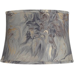 Springcrest 14" Top x 16" Bottom x 11" High x 11" Slant Print Lamp Shade Replacement Medium Saba Cafe Drum Modern Fabric Softback Washer Harp Finial - 1 of 4