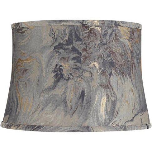 Springcrest 14" Top x 16" Bottom x 11" High x 11" Slant Print Lamp Shade Replacement Medium Saba Cafe Drum Modern Fabric Softback Washer Harp Finial - image 1 of 4