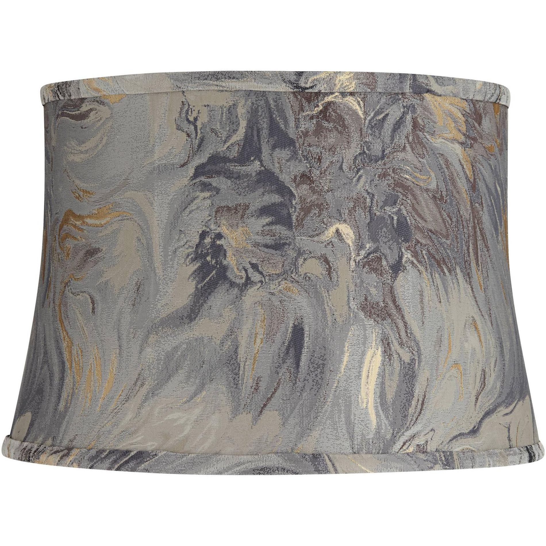 Springcrest 14" Top x 16" Bottom x 11" High x 11" Slant Print Lamp Shade Replacement Medium Saba Cafe Drum Modern Fabric Softback Washer Harp Finial
