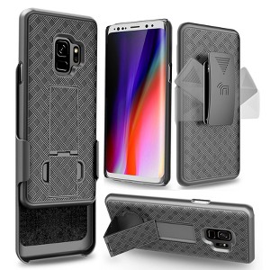 Nakedcellphone Case with Stand and Belt Clip Holster for Samsung Galaxy S9 - Black - 1 of 4