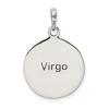 Black Bow Jewelry Sterling Silver Virgo the Virgin Zodiac Embossed Circle Pendant - 3 of 4