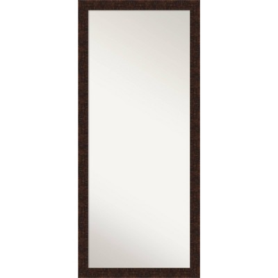 28" x 64" William Narrow Framed Full Length Floor Leaner Mirror Bronze - Amanti Art