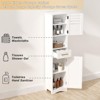 15 in. W x 12 in. D x 67 in. H White Freestanding Linen Cabinet with 1 Drawer and 2 Doors - 2 of 4