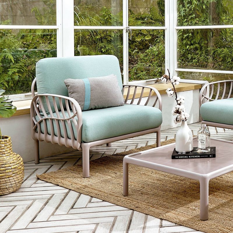 Laurel Outdoor Club Chair with Cushion - Gray/Seafoam - Lagoon, 3 of 6