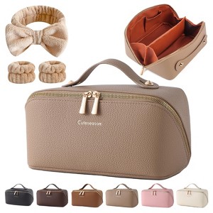 Genetic Makeup Bag, Travel Toiletry Bag for Women, Large Capacity Waterproof PU Leather - 1 of 4