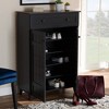 Baxton Studio Shelf Wood Shoe Storage Cabinet with Drawer Glidden Finished Black: MDF Entryway Organizer, Holds 15 Pairs - 4 of 4