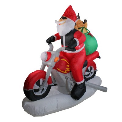 Northlight 6.5' Inflatable Santa Claus on Motorcycle Lighted Christmas Yard Art Decoration