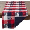 Saro Lifestyle 120" x 16" Cotton Stars and Checks Table Runner Saro Lifestyle: Classic Pattern, Machine Washable - 2 of 2