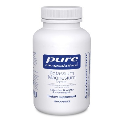 Pure Encapsulations Potassium Magnesium (Citrate) - for Heart Health & Bone Mineralization* - Optimal Absorption - Gluten Free & Non-GMO - 180 Caps