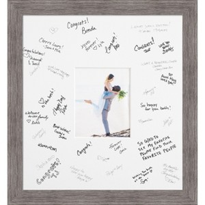 Pinstripe Signature Mat Picture Frame – Guest Book Alternative for Weddings, Graduations, or Retirement – Autograph Photo Mat for Signature Board - 1 of 4