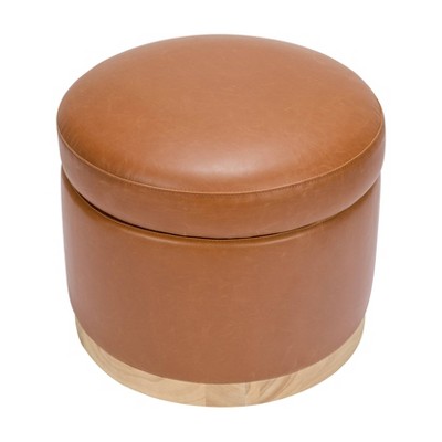 Babyletto Naka Storage Ottoman with Light Wood Base - Greenguard Gold Certified