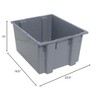 Quantum Storage Systems Stack And Nest Tote, 23-1/2"W X 19-1/2"D X 13"H, Heavy Duty, 2.60 Cu. Ft. Capacity, Gray Polypropylene - 2 of 2