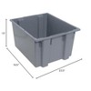 Quantum Storage Systems Stack And Nest Tote, 23-1/2"W X 19-1/2"D X 13"H, Heavy Duty, 2.60 Cu. Ft. Capacity, Gray Polypropylene - image 2 of 2