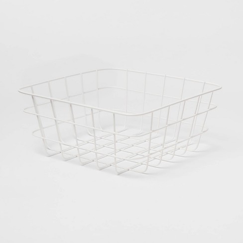 Small Wire Basket White Brightroom Carbon Steel Powder coated Decorative Storage Square 9.11 x6.1 x4 Target