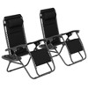 Outsunny Zero Gravity Lounge Chair Set of 2 Reclining Folding Outdoor Lounge Chairs with Cushion, Headrest, and Side Tray for Patio Beach - 4 of 4