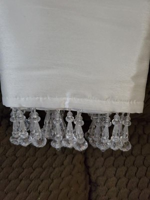 26x50 Lillian Faux Silk Twisted Tab Valance With Beads : Target