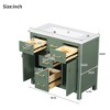 NicBex Bathroom Vanity without Sink/with Sink,Bathroom Sink Vanity with 4 Drawers and 2 Cabinets,36 inch Bathroom Sink Cabinet for Bathroom,Green/Blue - 3 of 4