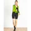 INSPIRE CHIC Women's Holographic Fashion Stand Collar Metallic Lightweight Zip Bomber Jacket - 3 of 4