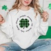 Simply Sage Market Women's Graphic Sweatshirt Buffalo Plaid Shamrock Circle - 2 of 3