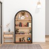 YONWAY 4-Tier Black Arched Bookshelf, 43" Tall Arched Display Cabinet, Mid-Century Modern Curved Book Shelf with Open Shelf for Living Room, Office - 4 of 4