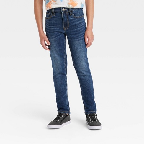 Boys' Super-stretch Slim Jeans - Cat & Jack™ Medium Wash 12 Husky : Target