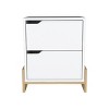 INFURNIC Nightstands Modern Bedside Table with Dual-Drawer Storage and stylish base Sleek Design for Bedroom, Multicolored, 14.6"*17"*19.9" - 2 of 4