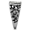Slickblue Polished Men’s Stainless Steel Ring, Clear Synthetic Crystals, Pave and Engraved Style, Clear, Sizes 8–13 - 4 of 4