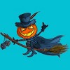 Men's Design By Humans Halloween flying pumpkin By officegeekshop T-Shirt - 2 of 2