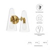 Modway Beacon Wall Sconce – 2-Light Brass Wall Fixture with Frosted Glass Globes, Mid-Century Modern Lighting - 3 of 4