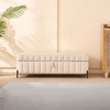 NicBex 49.21" Upholstered Velvet Ottoman with Storage, Soft Footstool Ottoman End of Bed with Metal Legs, Foot Rest for Living Room - 4 of 4