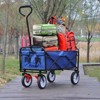 VisioGear Portable Folding Beach Wagons with Wheels, Portable Carts with Handle, Blue, 40.55"*21.26"*46.46" - 4 of 4