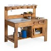 Guidecraft Acadia Kids' Outdoor Mud Kitchen Playset - Pretend Play Kitchen with Sink, Stove, and Accessories | Wooden Backyard Playset - 2 of 4
