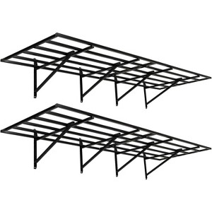 Heavy Duty Garage Wall Shelving with Hooks,Storage Shelve(Black, 2 Pack) - 1 of 4