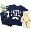 The Juniper Shop Little Man Mustache Toddler Short Sleeve Tee - 3T - Navy - 3 of 4