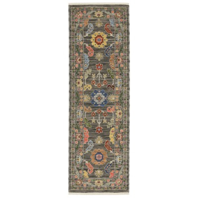 Oriental Weavers Lucca 5506K Grey/ Multi Indoor Area Rug - 2' x 6'