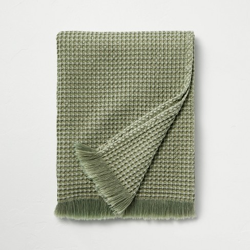 Green wool throw discount blanket