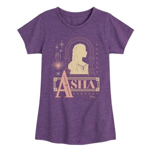 Girls' - Disney - Asha Badge Fitted Short Sleeve Graphic T-Shirt - 1 of 4