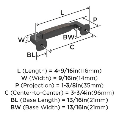 Oil Rubbed Bronze 4.56" Cabinet Drawer Pull with Mounting Hardware