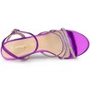 Allegra K Women's Ankle Strap Open Toe Rhinestone Kitten Heel Sandals - 4 of 4