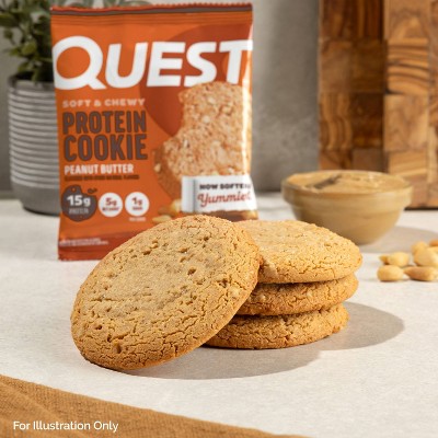 Quest Nutrition Protein Cookie - Peanut Butter - 12ct: Ready to Eat, 15g Protein Per Serving, 1.53 Net Weight