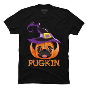 Men's Design By Humans Pugkin Pumpin Halloween By trantanphat95 T-Shirt - 1 of 4