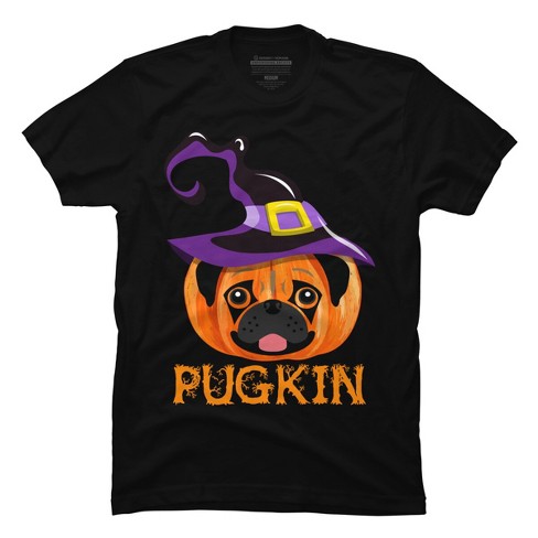 Men's Design By Humans Pugkin Pumpin Halloween By trantanphat95 T-Shirt - image 1 of 4