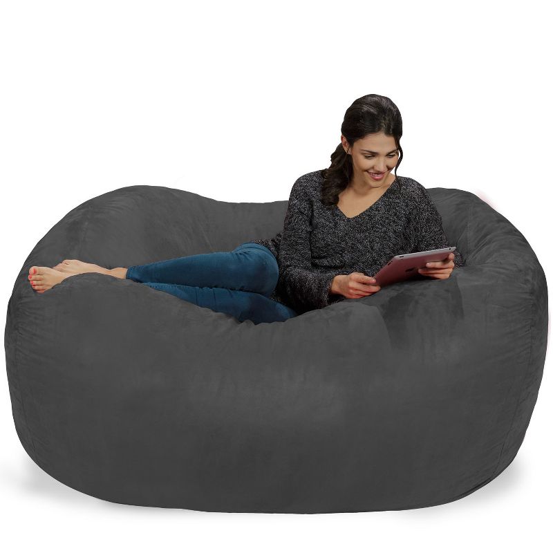 6' Large Bean Bag Lounger with Memory Foam Filling and Washable Cover - Relax Sacks, 5 of 11